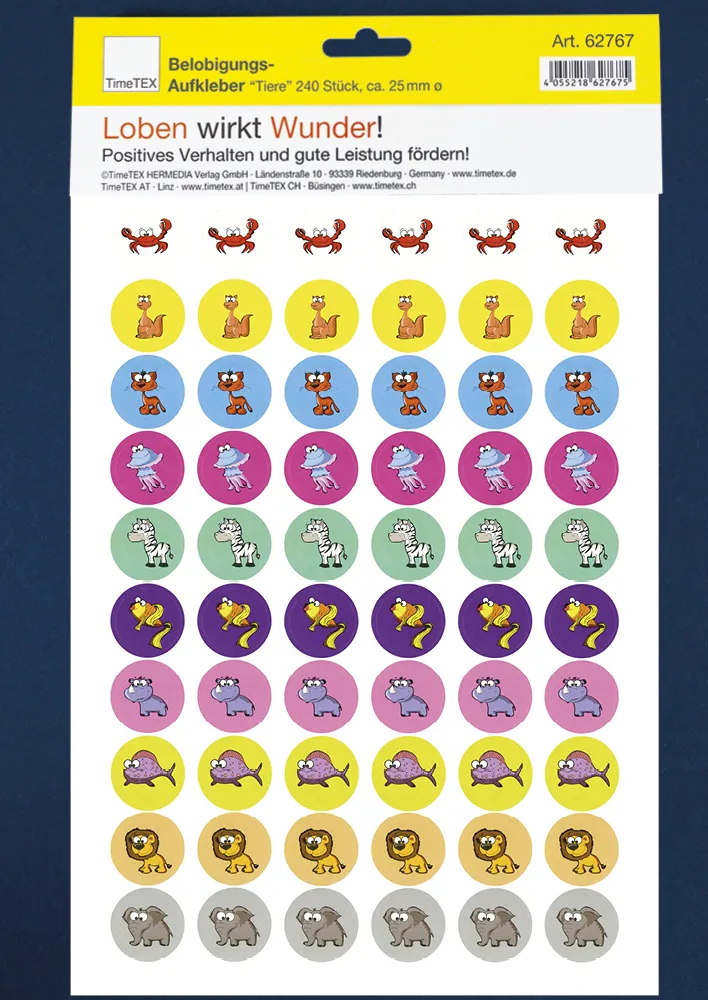 Lob-Aufkleber, Tiere divers