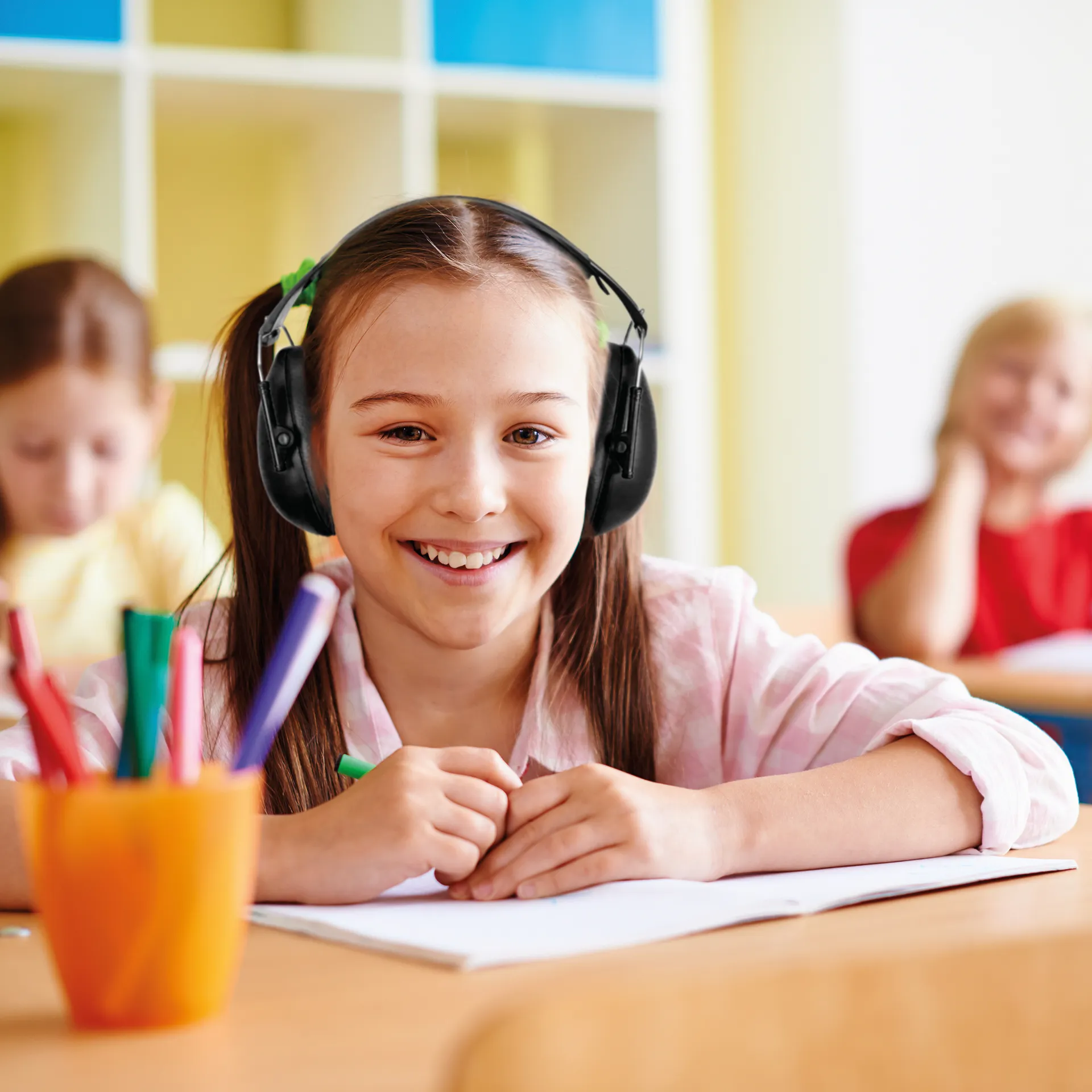 Klassensatz Gehör-Schutz "Auris Plus" schwarz, 24-tlg., in Box