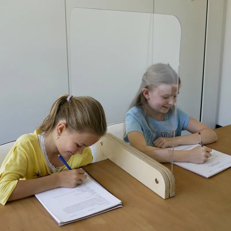 Hygiene-Schutzwand Flexaform für Tische, transparent