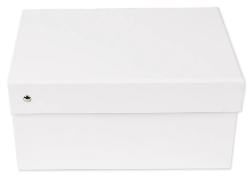 Karteikasten aus Pappe, weiß, 3 verschiedene Größen mit Klappdeckel