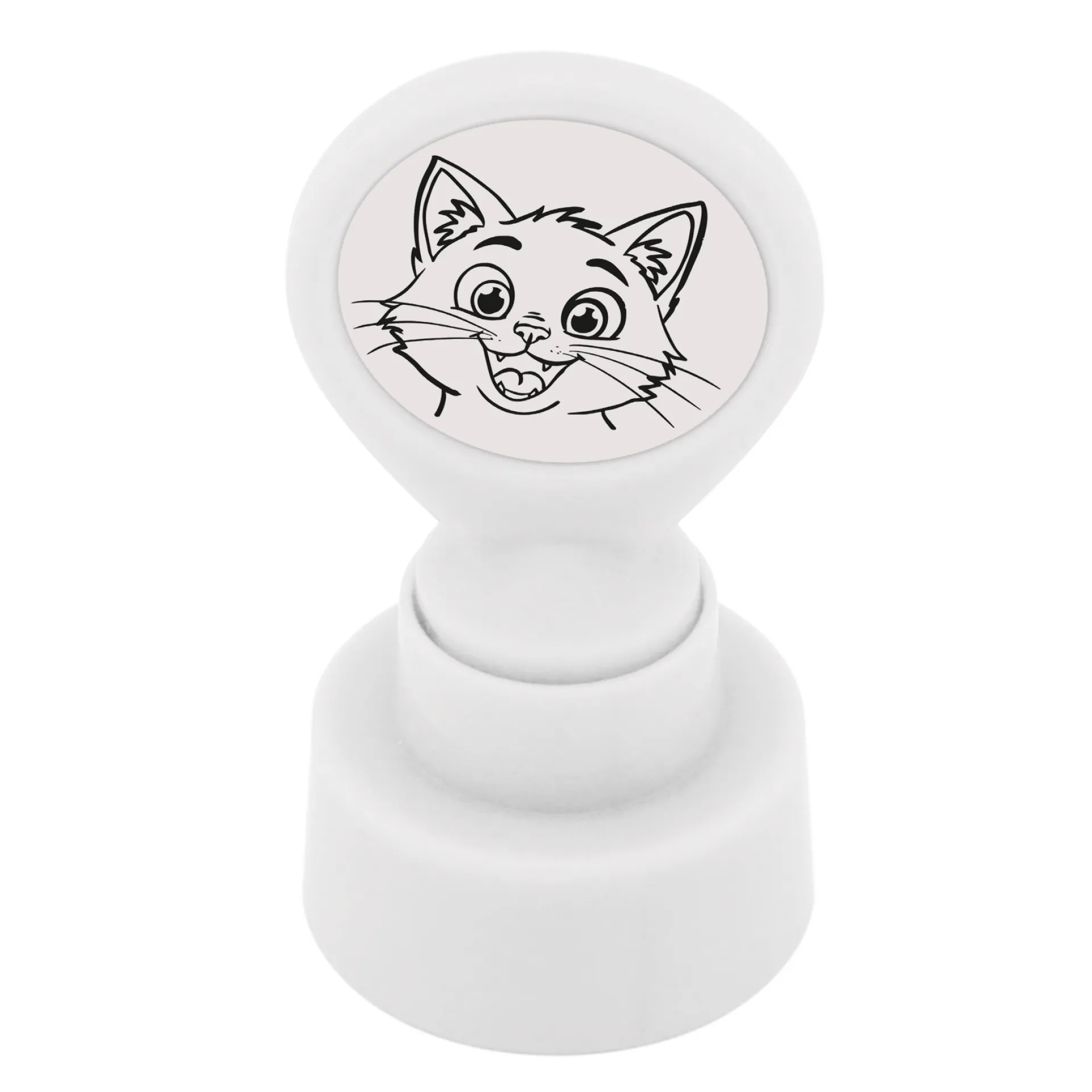 Siebdruck-Stempel "Perpetuum" rund "Katze"