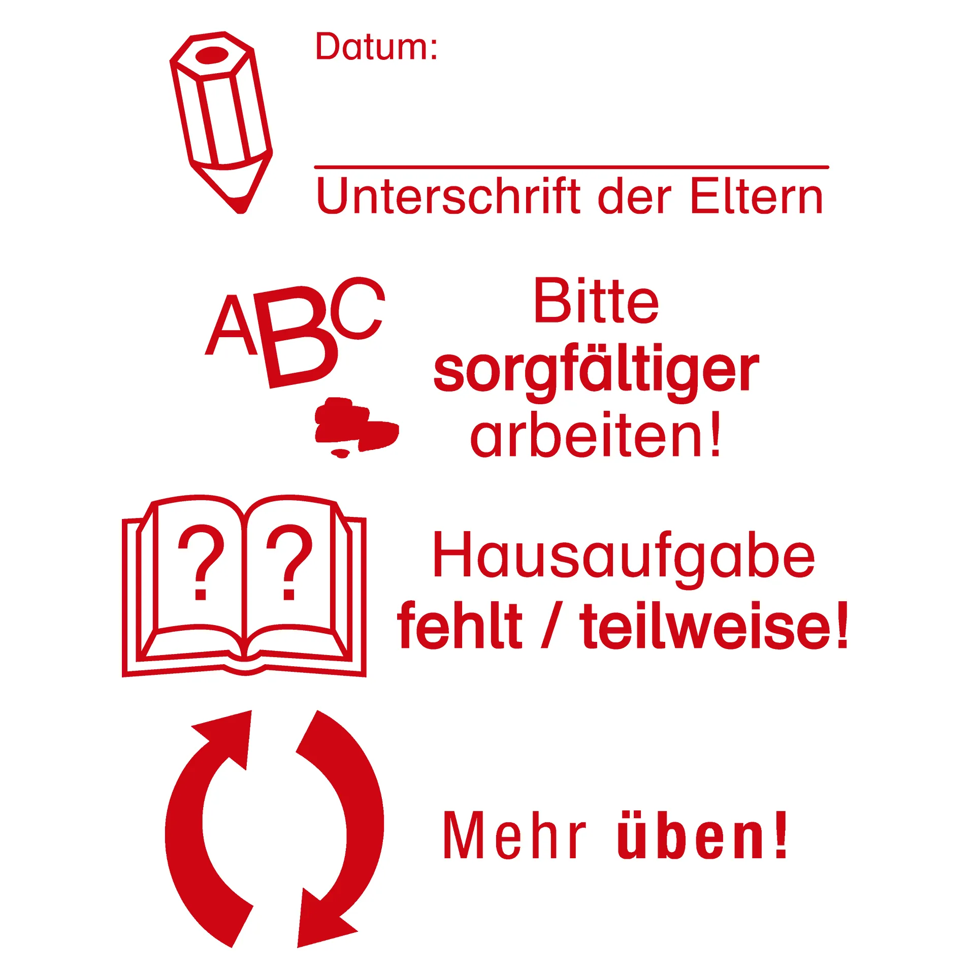 Stempel-Türmchen, Unterschrift