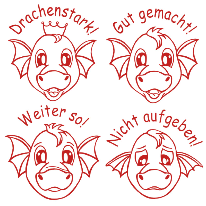 Belobigungs-Set "Drachen", 5-tlg.