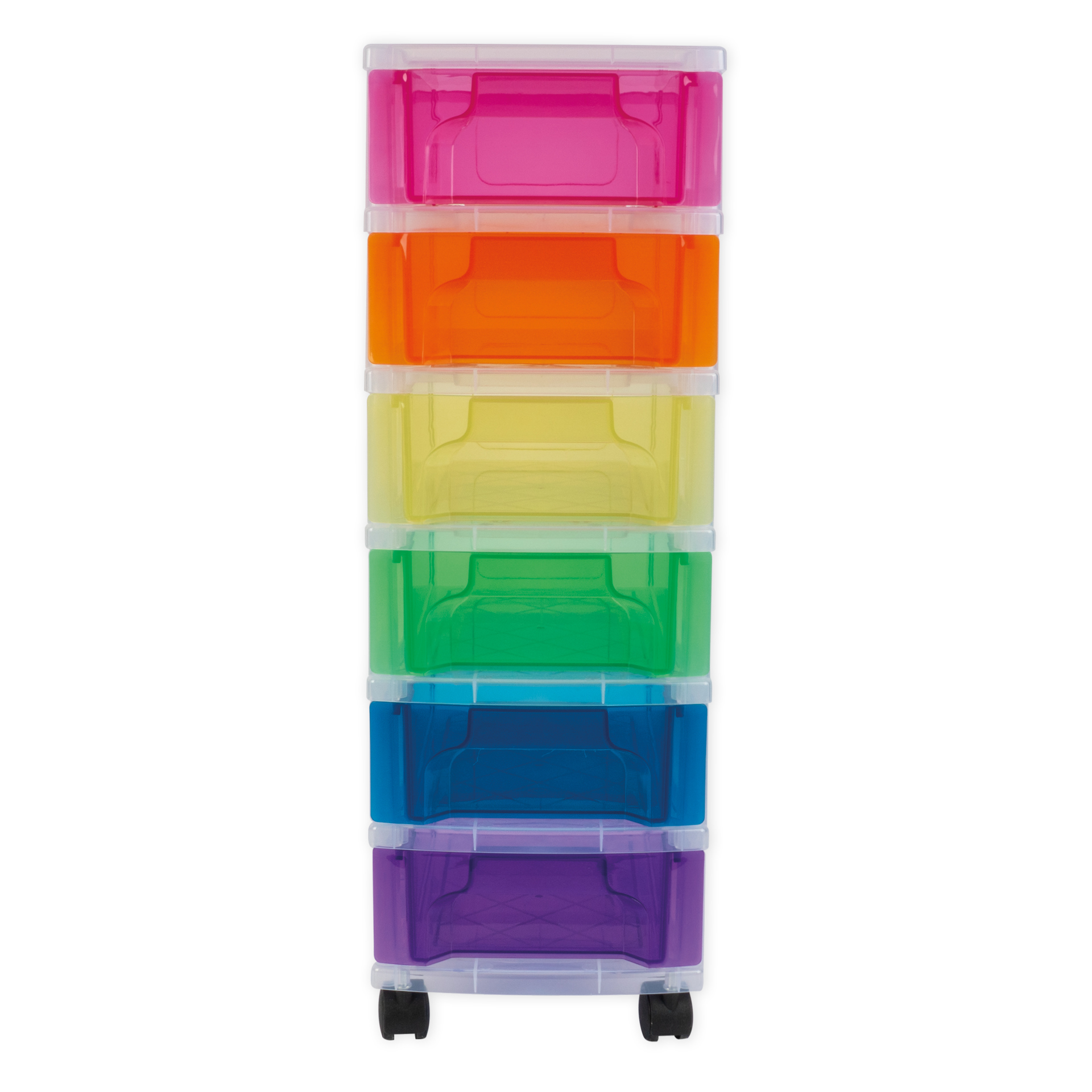 Schubladen-Box "Regenbogen", 6-farbig mit 4 Lenkrollen
