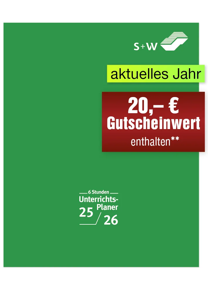 s+w Unterrichts-Planer A4++ 25/26 - 6 Stunden