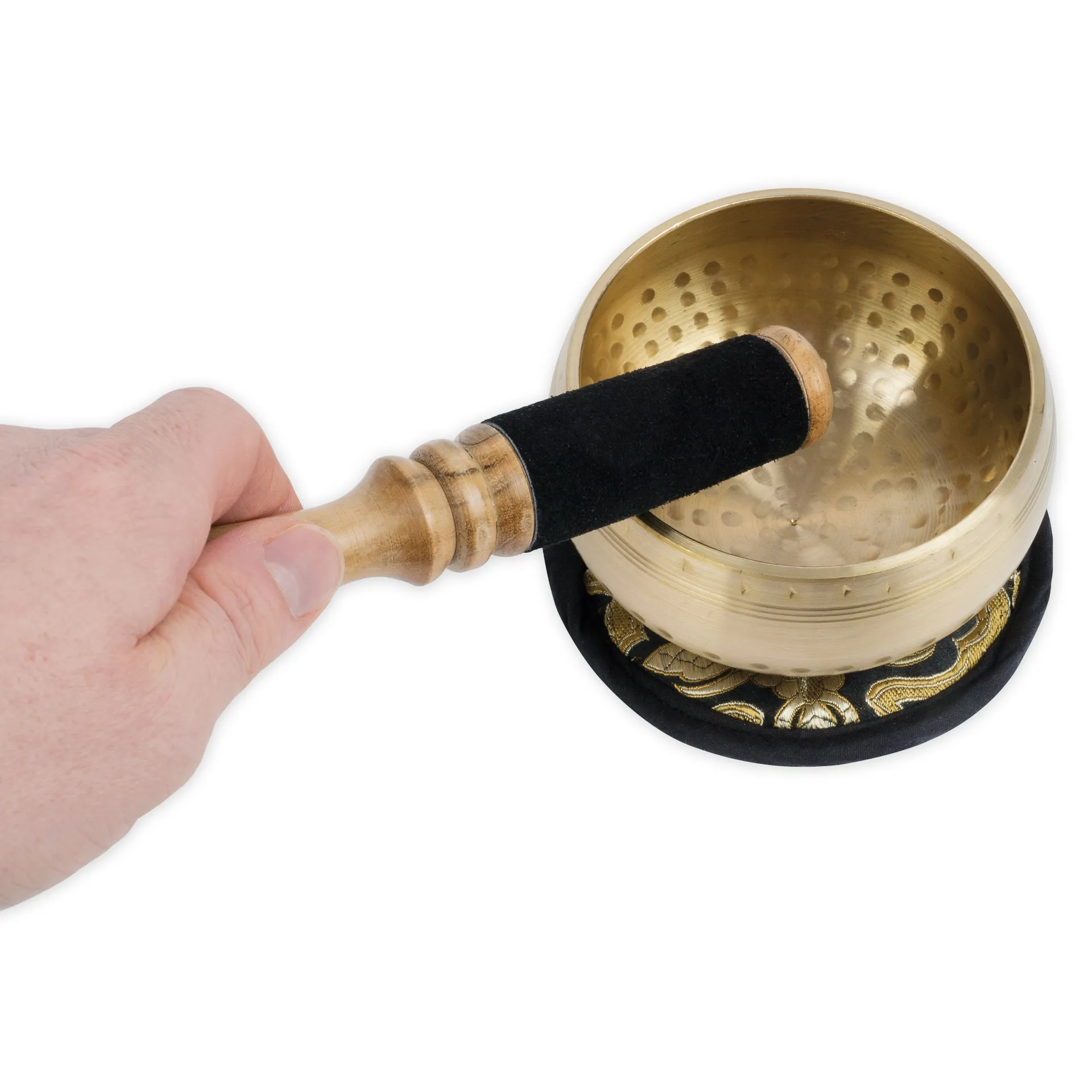 Metall-Klangschale "Zen" im Stickbeutel