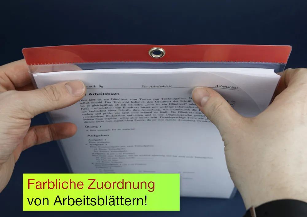Set Einschubtaschen mit Farbrand, 5-tlg.