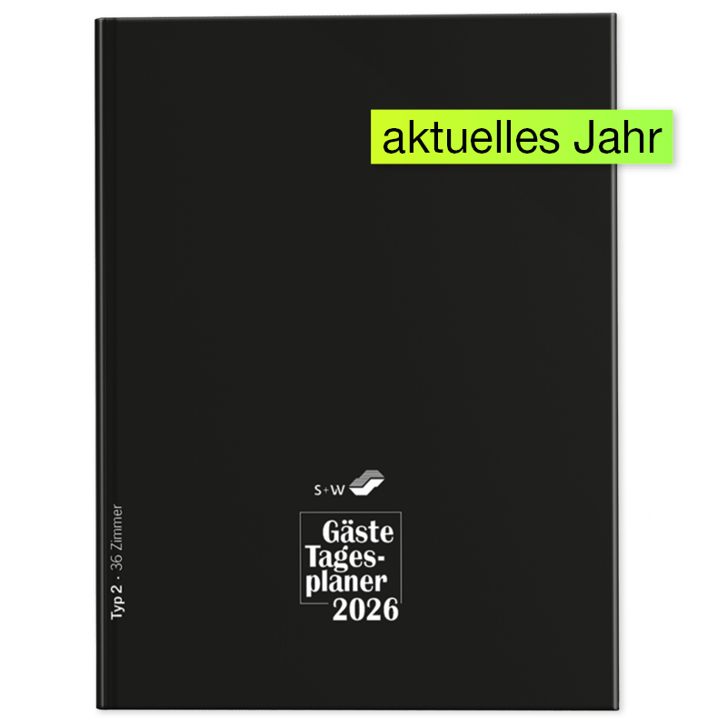 s+w Gäste-Tages-Planer 2026, Typ2, 36 Zimmer