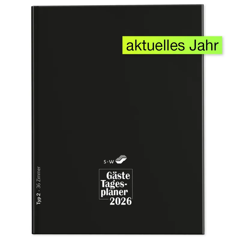 s+w Gäste-Tages-Planer 2026, Typ2, 36 Zimmer