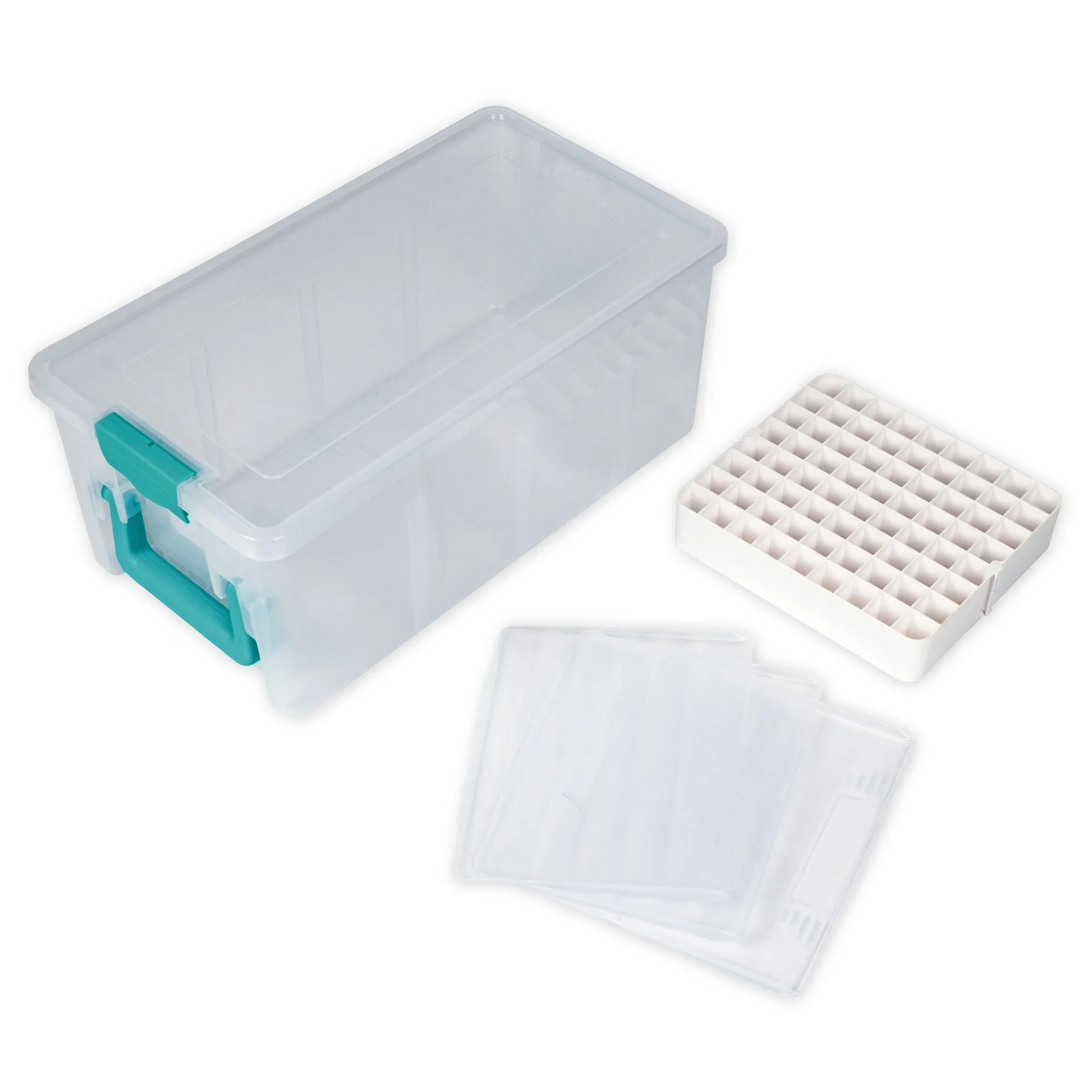 Klappdeckel-Box mit Stifte-Einsatz, transparent