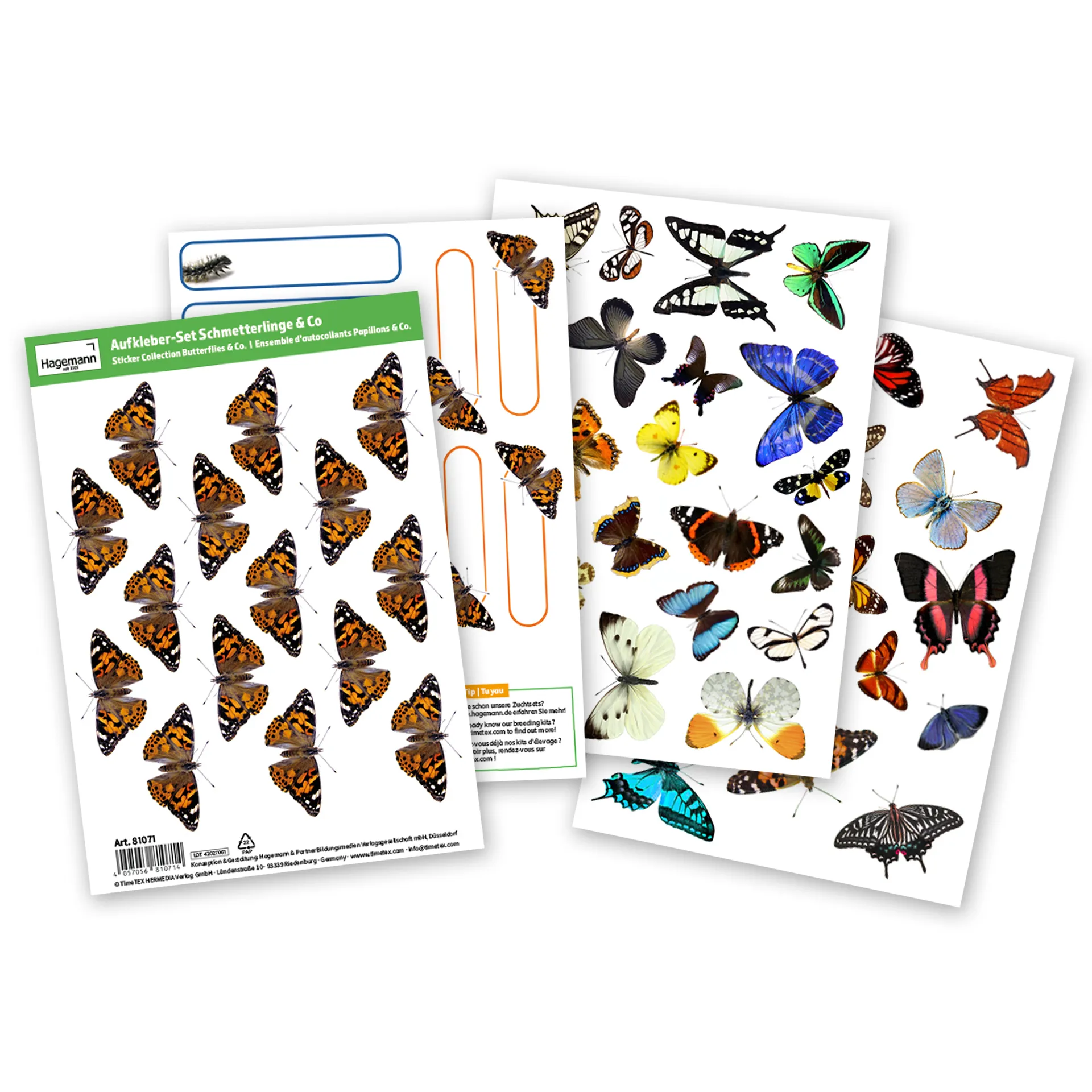Set Aufkleber-Set "Schmetterlinge & Co.", ca. 150 Stück
