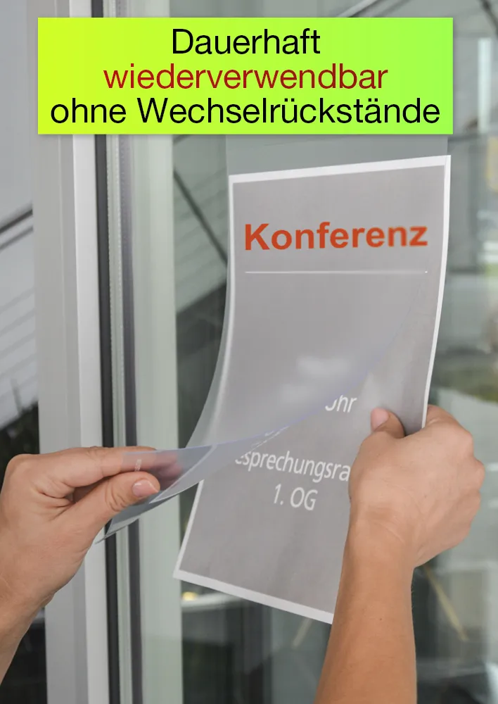 Aushang-Einschubtaschen A4 hochkant, haftend, 2-tlg.