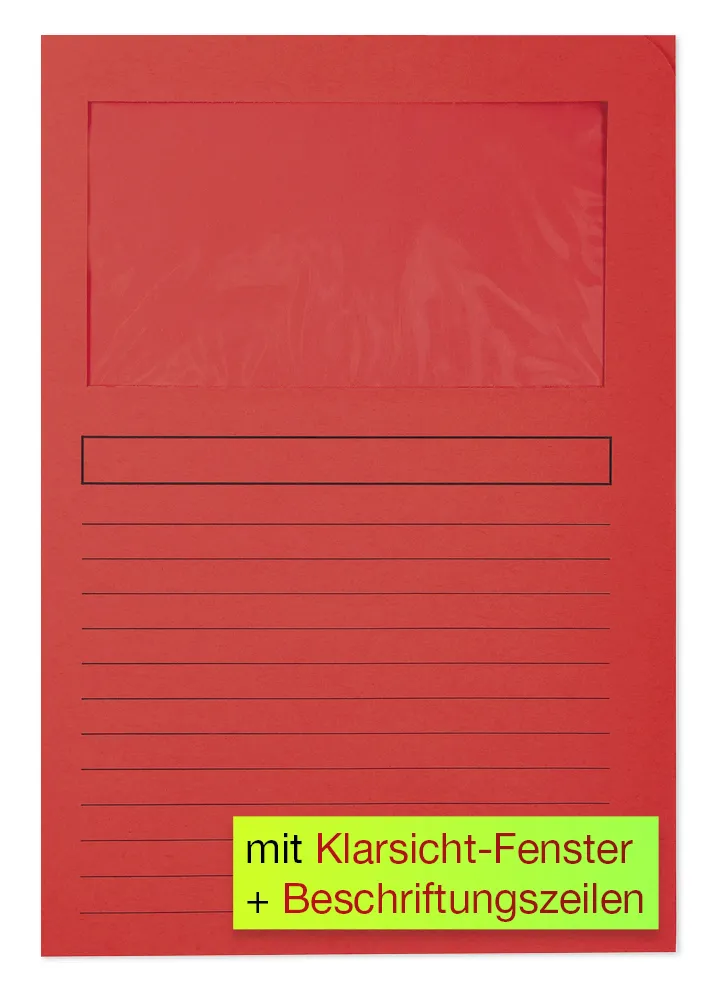 Set Dokumenten-Tasche mit Sichtfenster, bunt