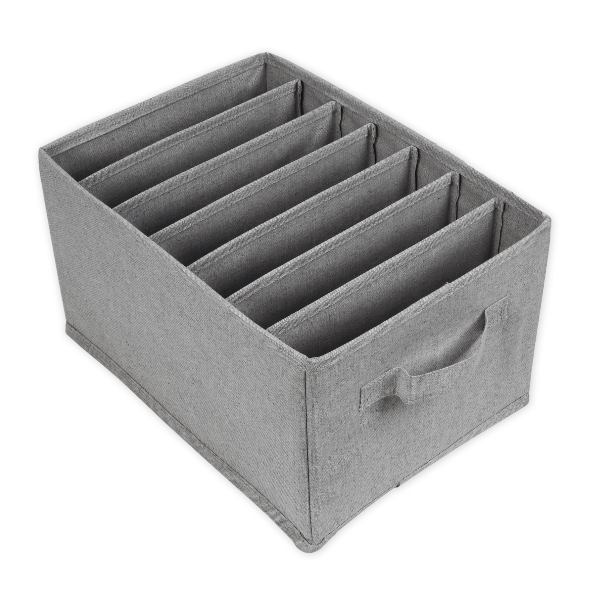 TimeTEX Fächerbox "Origami" A4 mit 7 Fächern, aus Stoff, hellgrau