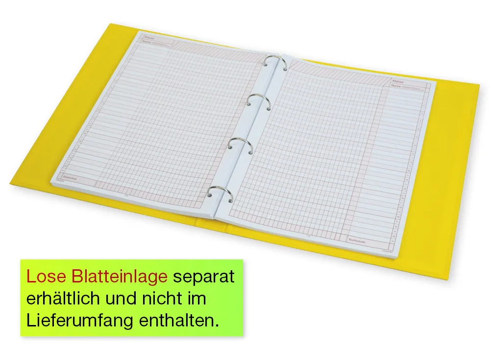 Ringbuch-Ordner für lose Blattsammlungen A4-Plus, gelb