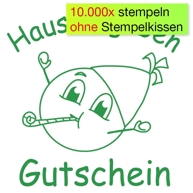 Siebdruck-Stempel "Perpetuum", "Hausaufgaben-Gutschein"
