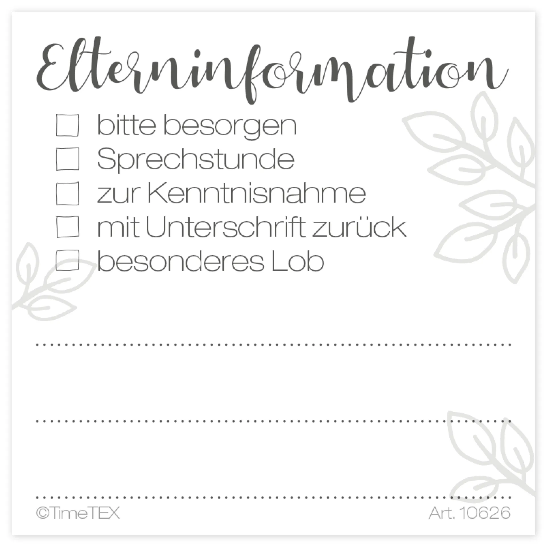 Haftnotiz-Block "Elterninformation", 65x65 mm, 100 Blatt
