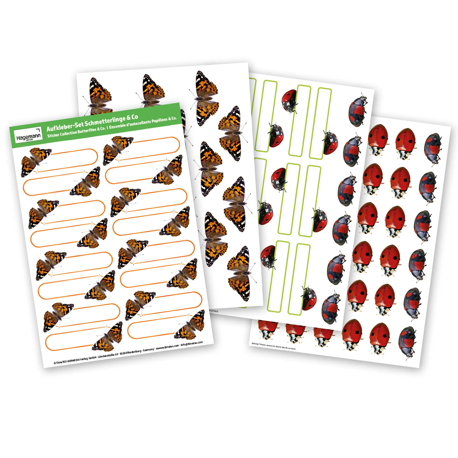 Set Aufkleber-Set "Schmetterlinge & Co.", ca. 150 Stück