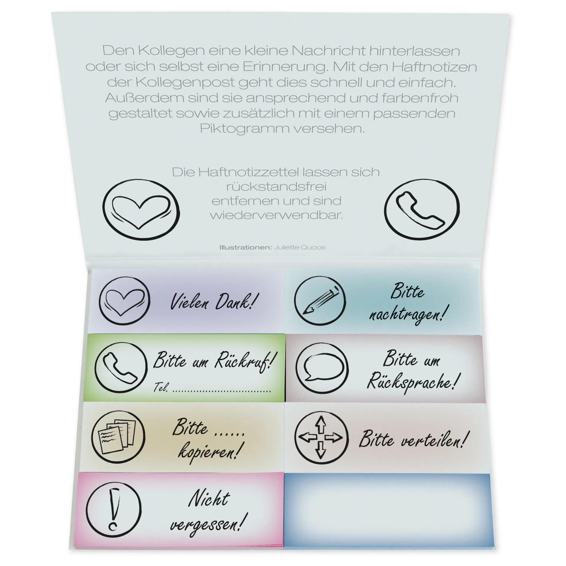 Haftnotiz-Blöcke "Kollegenpost", 73x26 mm, 8 Blöcke