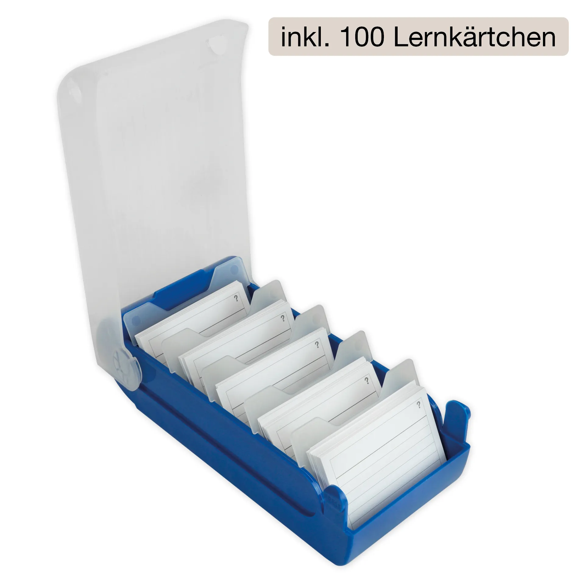 Lernbox A8 Kunststoff mit 100 Lernkärtchen