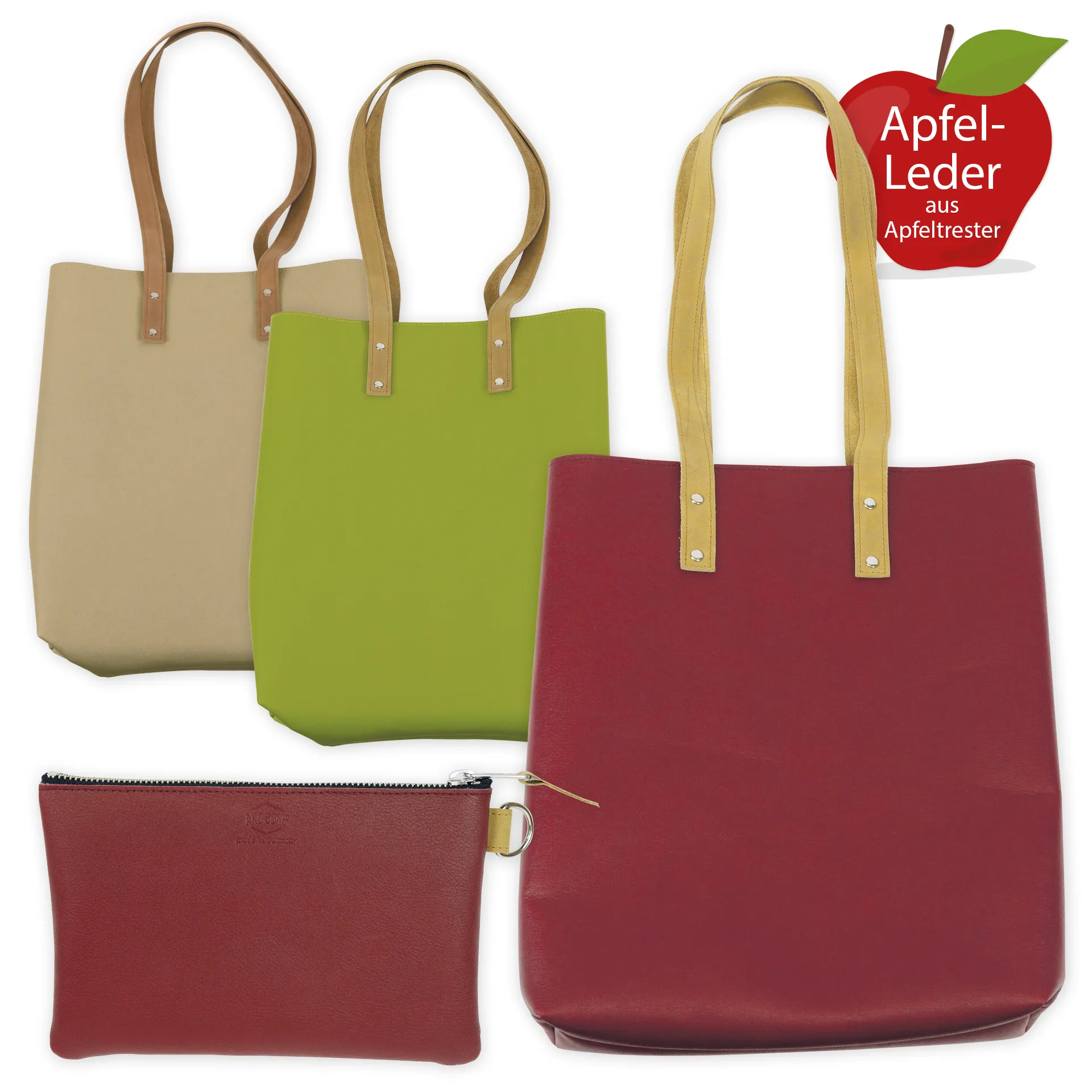 Schultertasche "Mali" aus Apfelleder