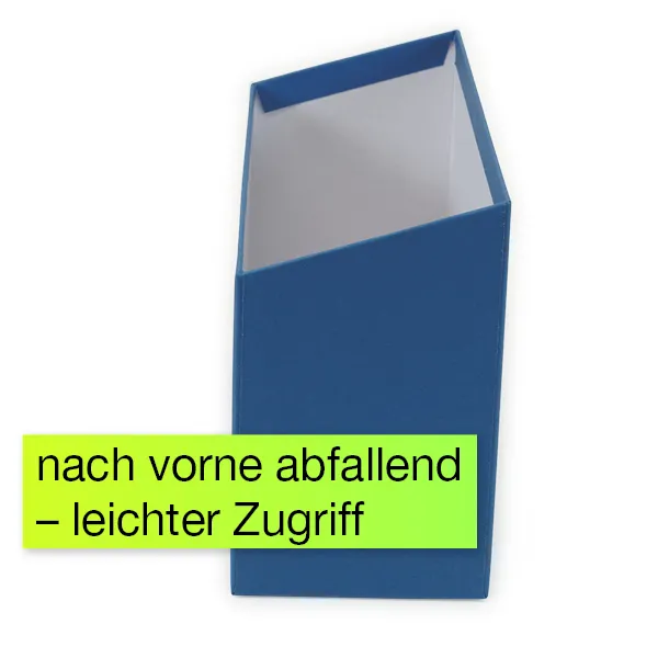 Karteikasten Pappe, A5, abfallend