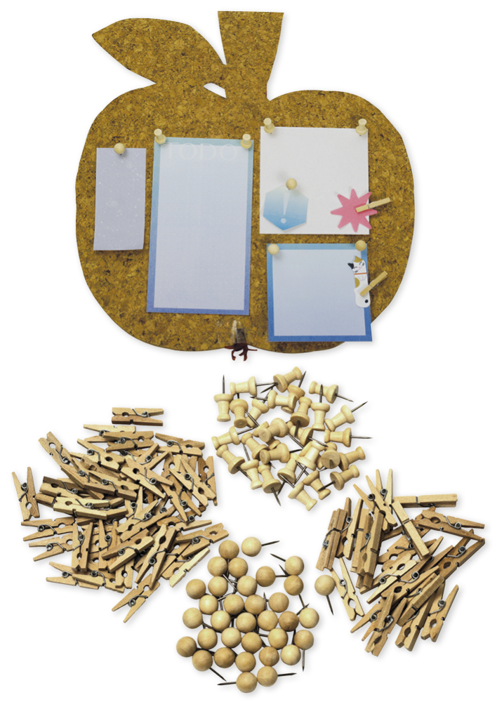 Natura-Büro-Set Pinnnadeln und Klammern aus Holz, 100-tlg.