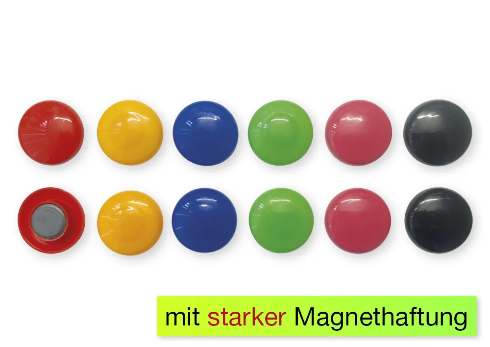 Set Magnete 30mm farbsortiert, 12-tlg.