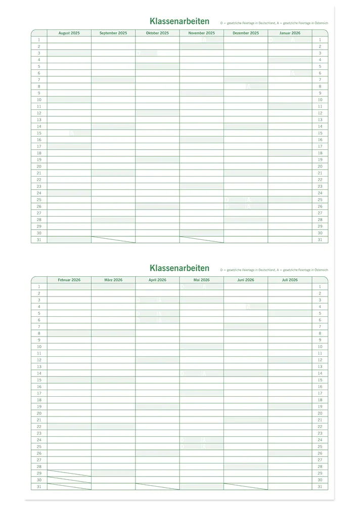 s+w Unterrichts-Planer 25/26 - 6 Stunden