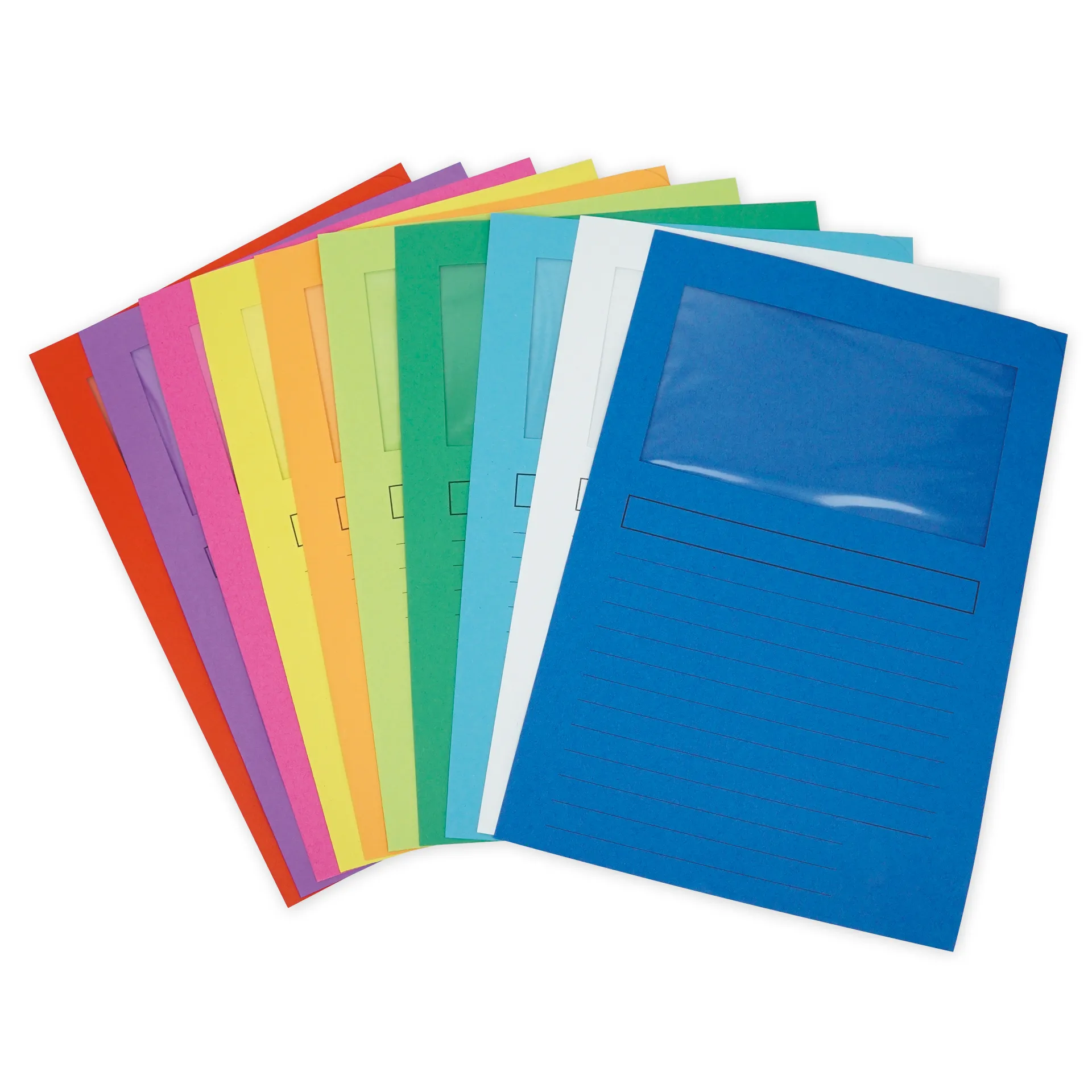 Set Dokumenten-Tasche mit Sichtfenster, bunt