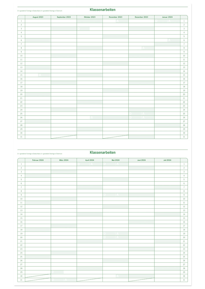 s+w Unterrichts-Planer 24/25 - 6 Stunden  A4++