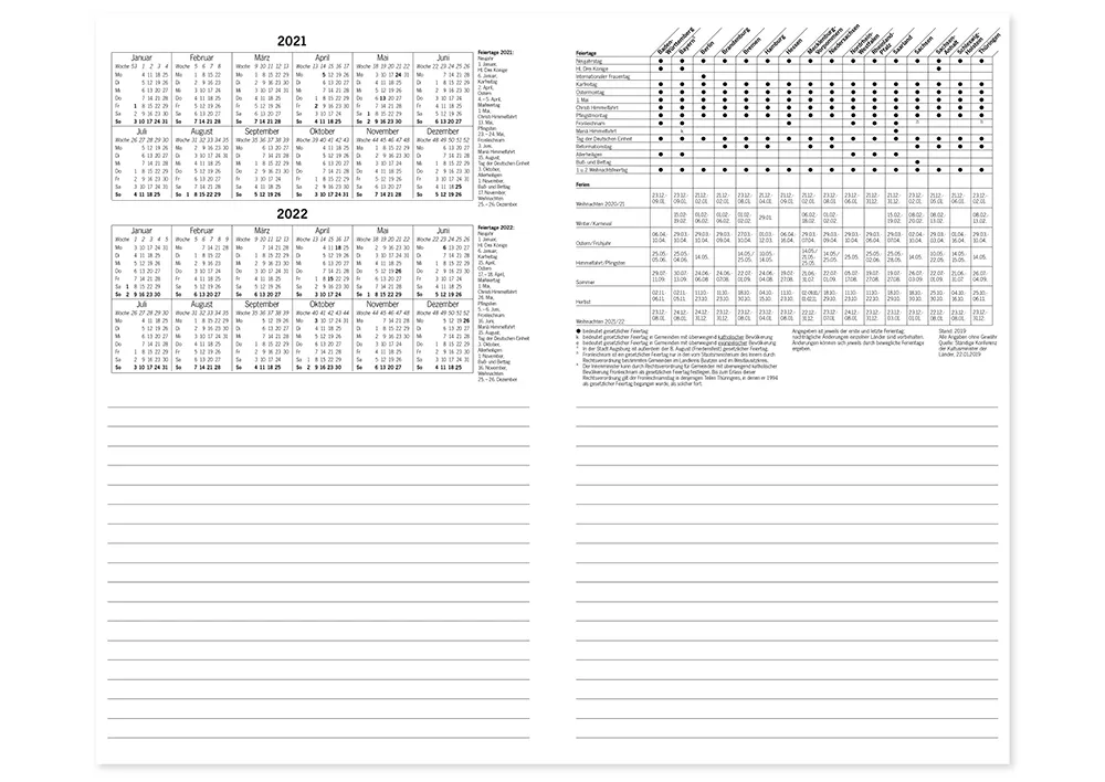 s+w Gäste-Tages-Planer 2026, Typ3, 48 Zimmer