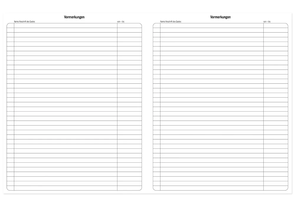 s+w Gäste-Tages-Planer 2027, Typ2, 36 Zimmer