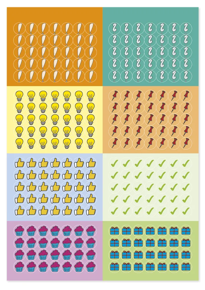 Block Organisations-Sticker XXL „Schulalltag“, 1.442 Stück