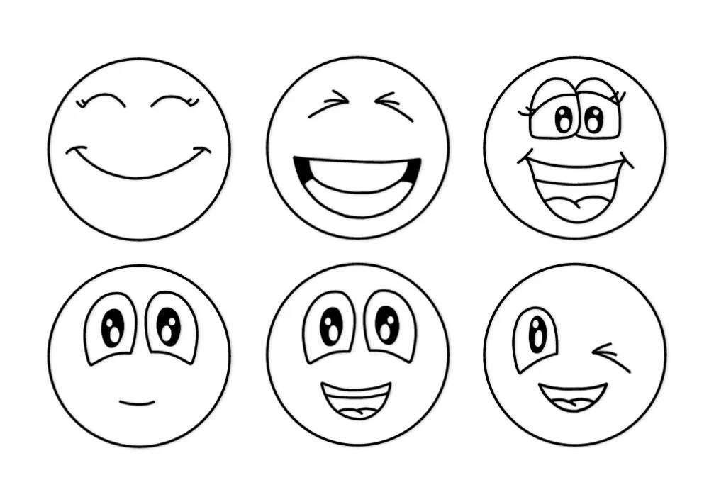 Set Dauer-Stempel „Lachende Gesichter“, 6-tlg.