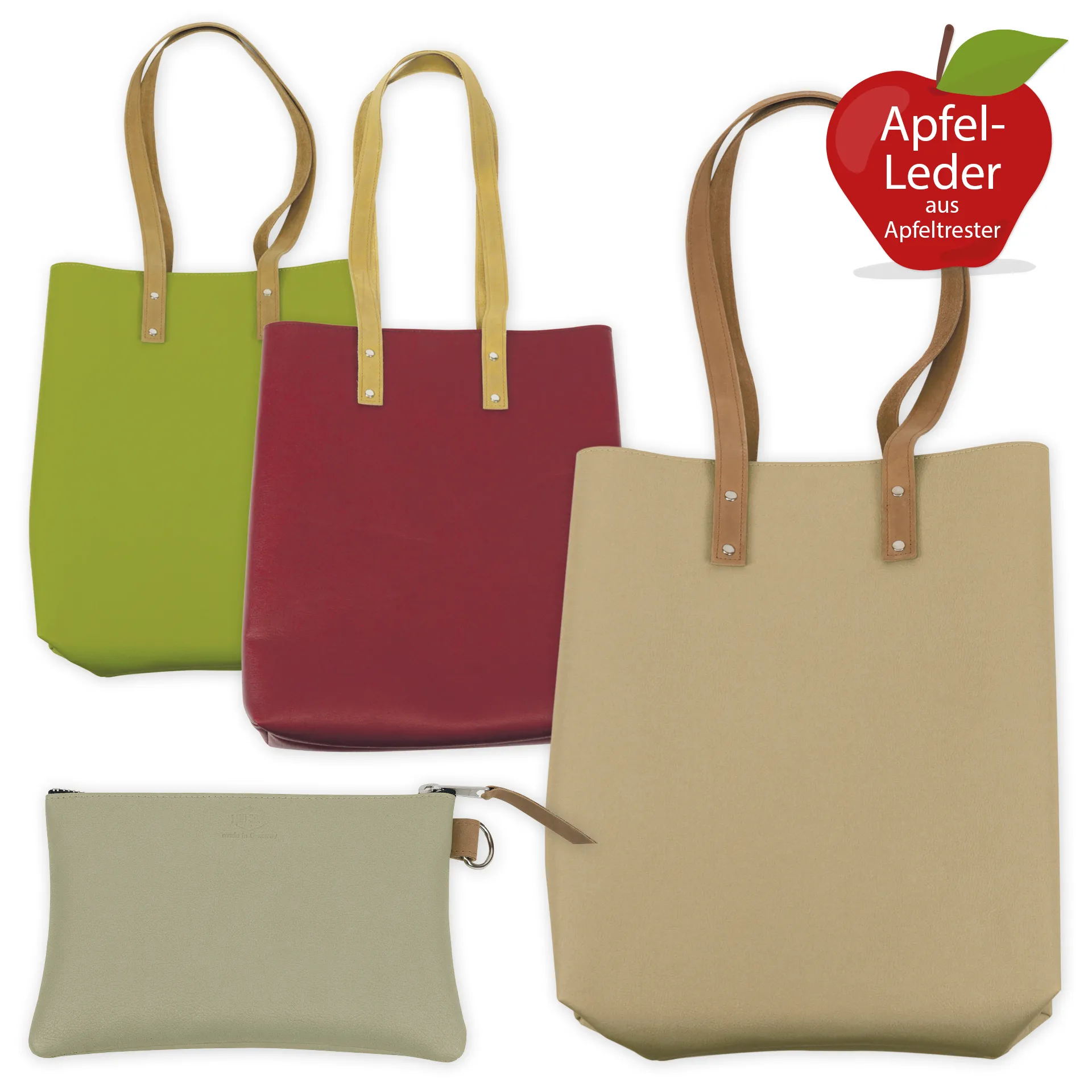 Schultertasche "Mali" aus Apfelleder