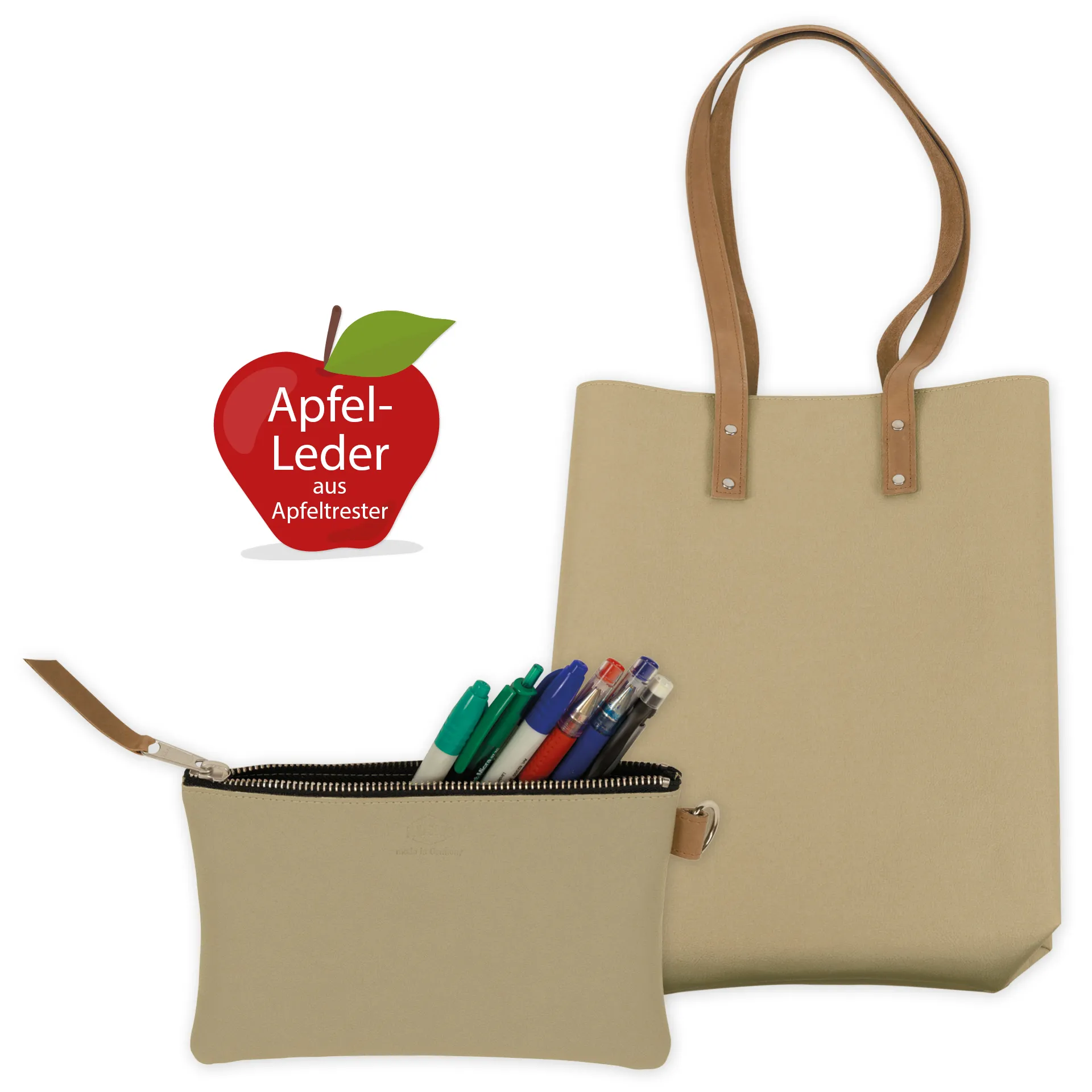 Schultertasche "Mali" aus Apfelleder