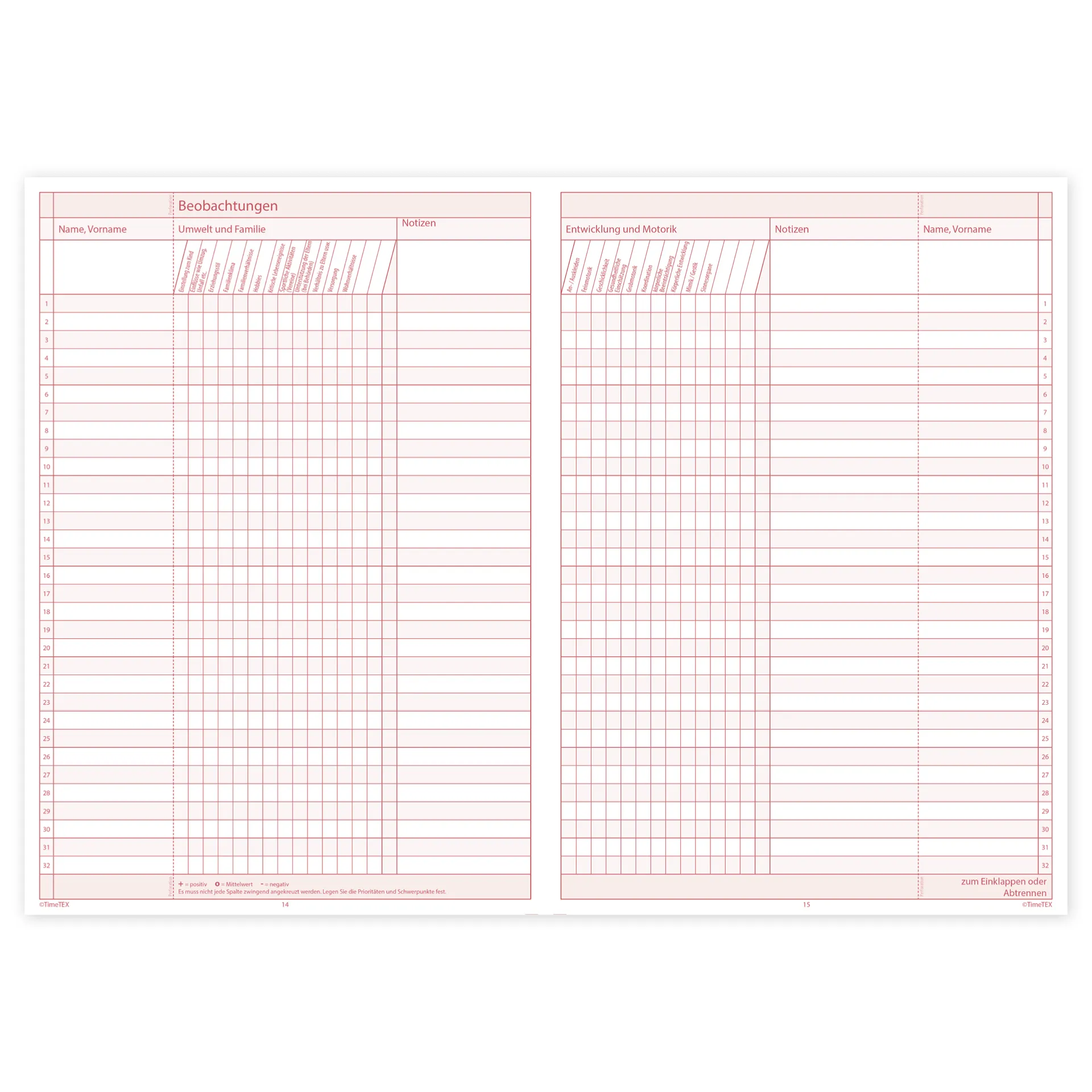 TimeTEX Heft Klassen-Beobachtung A4, 64 Seiten