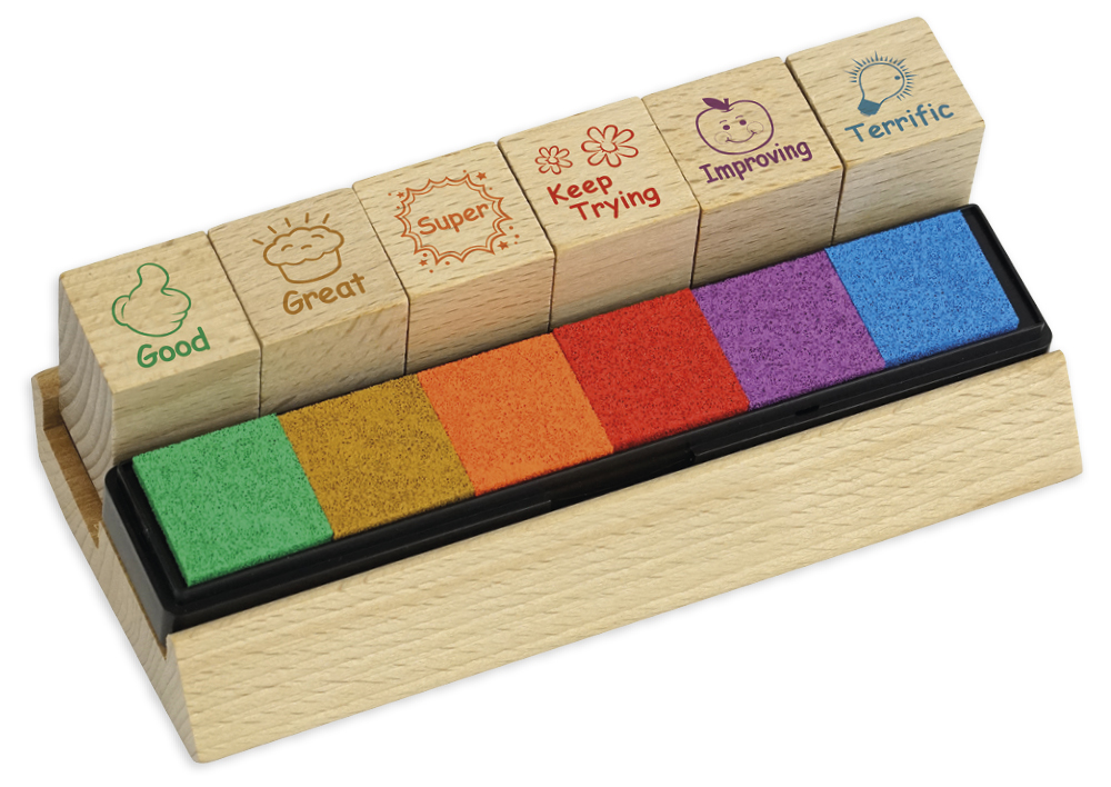 Stempel Holz, 6-tlg. Englisch