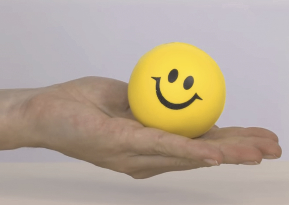 Softball, lachendes Gesicht, 60 mm ø