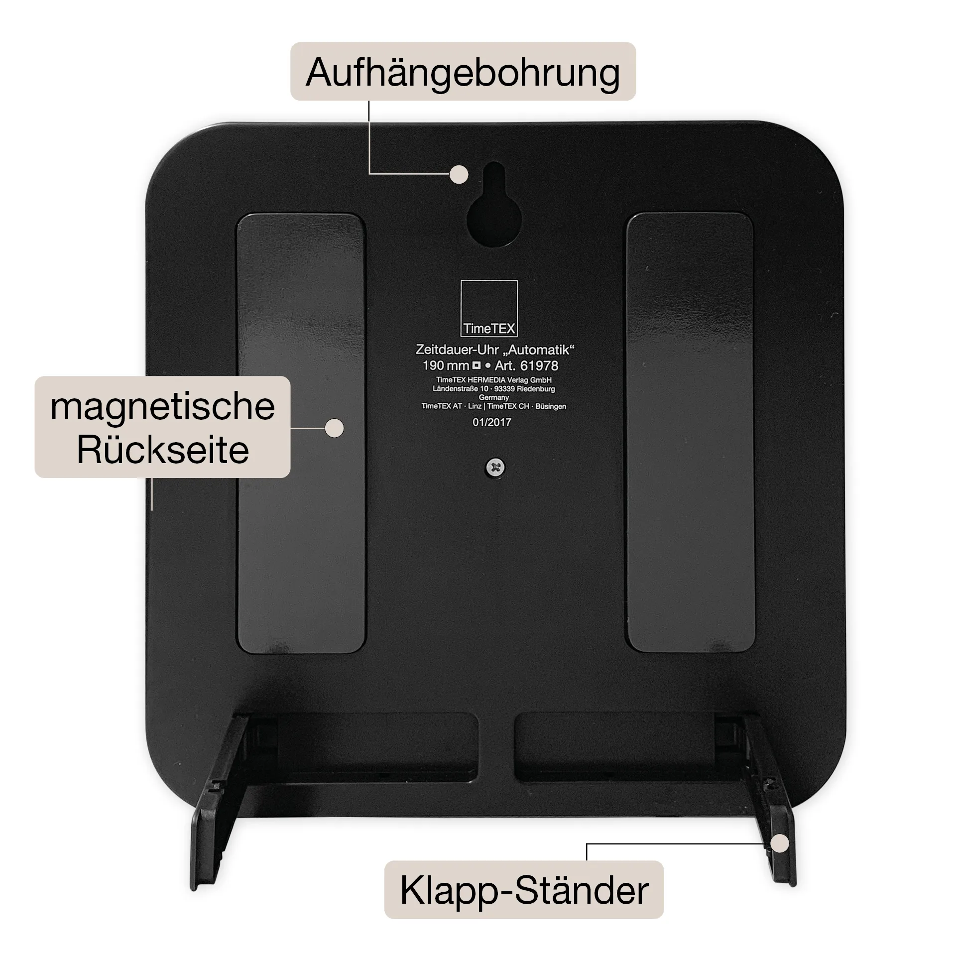 Zeituhr "Automatik", magnetisch, eckig mit Ampelfunktion