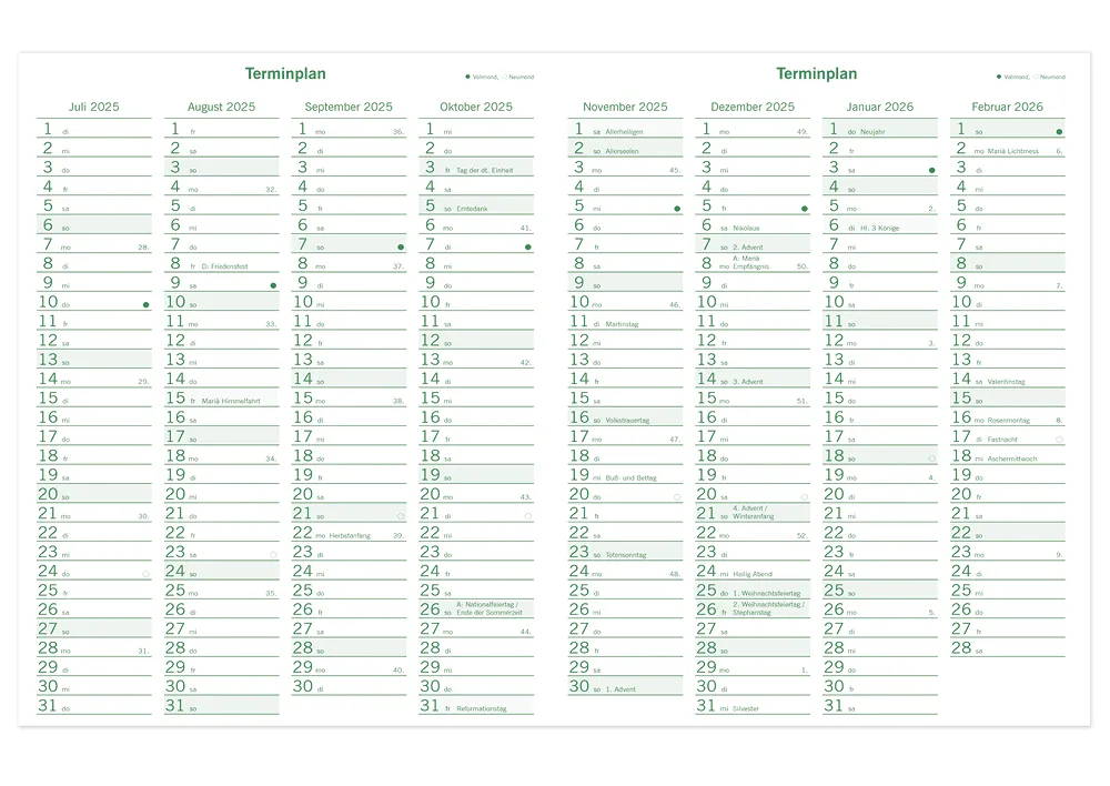 s+w Unterrichts-Planer A4++ 26/27 - 6 Stunden
