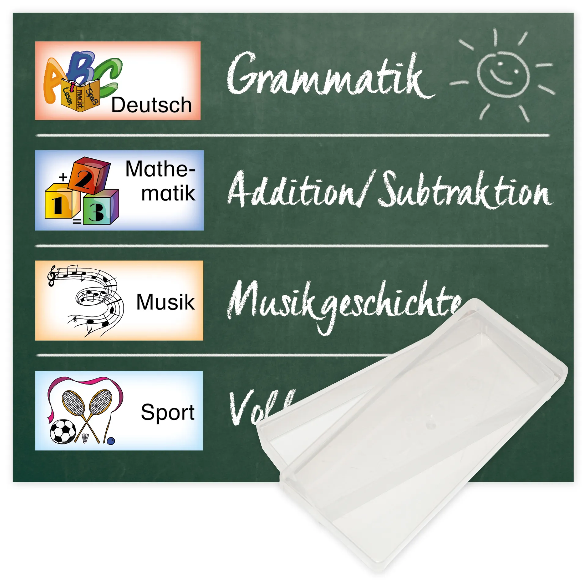 Stundenplan-Bildkarten aus Pappe, magnetisch, 40-tlg., in Box