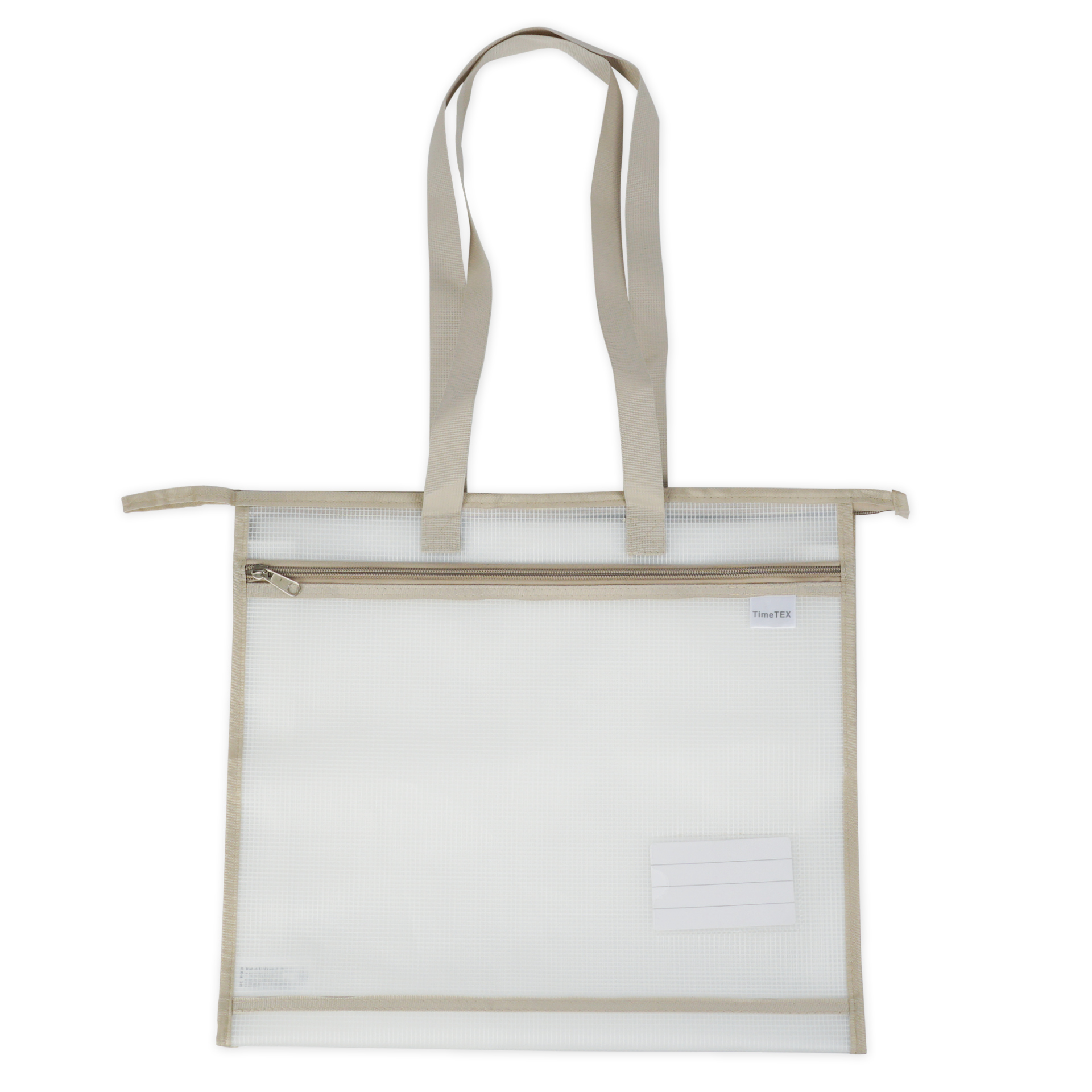 TimeTEX Material-Umhängetasche "OrgaBag", transparent/beige