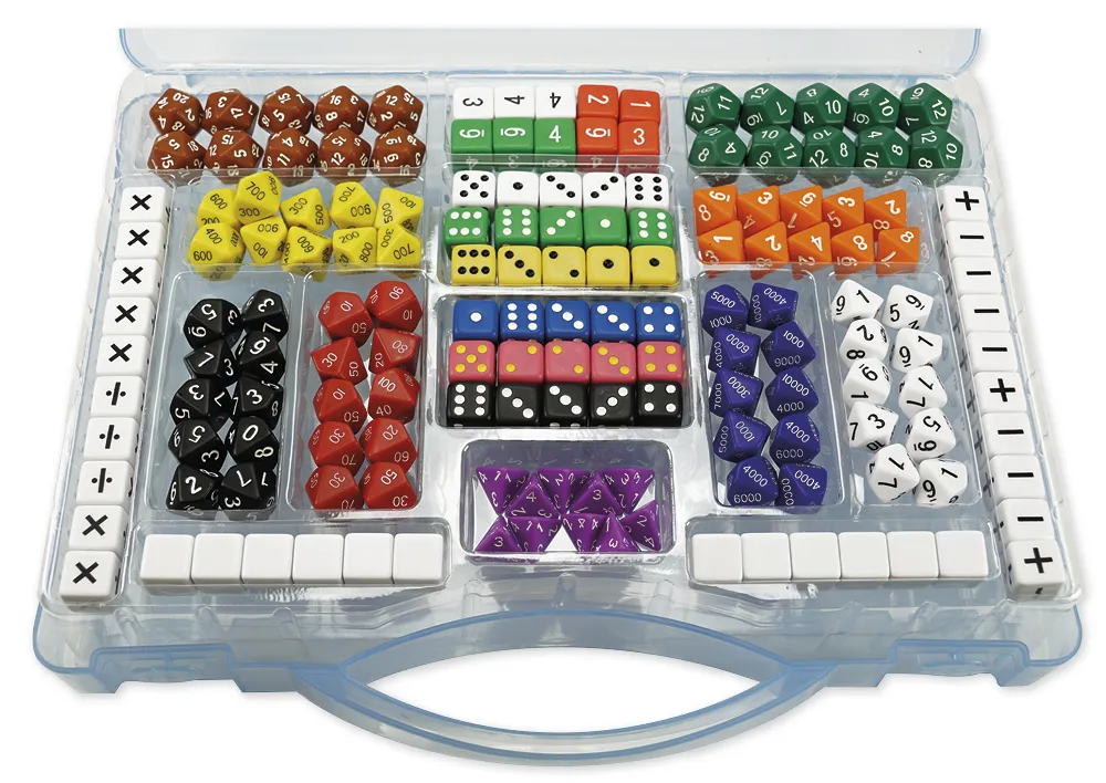 Würfelbox, 162 div. Würfel im Tragekoffer