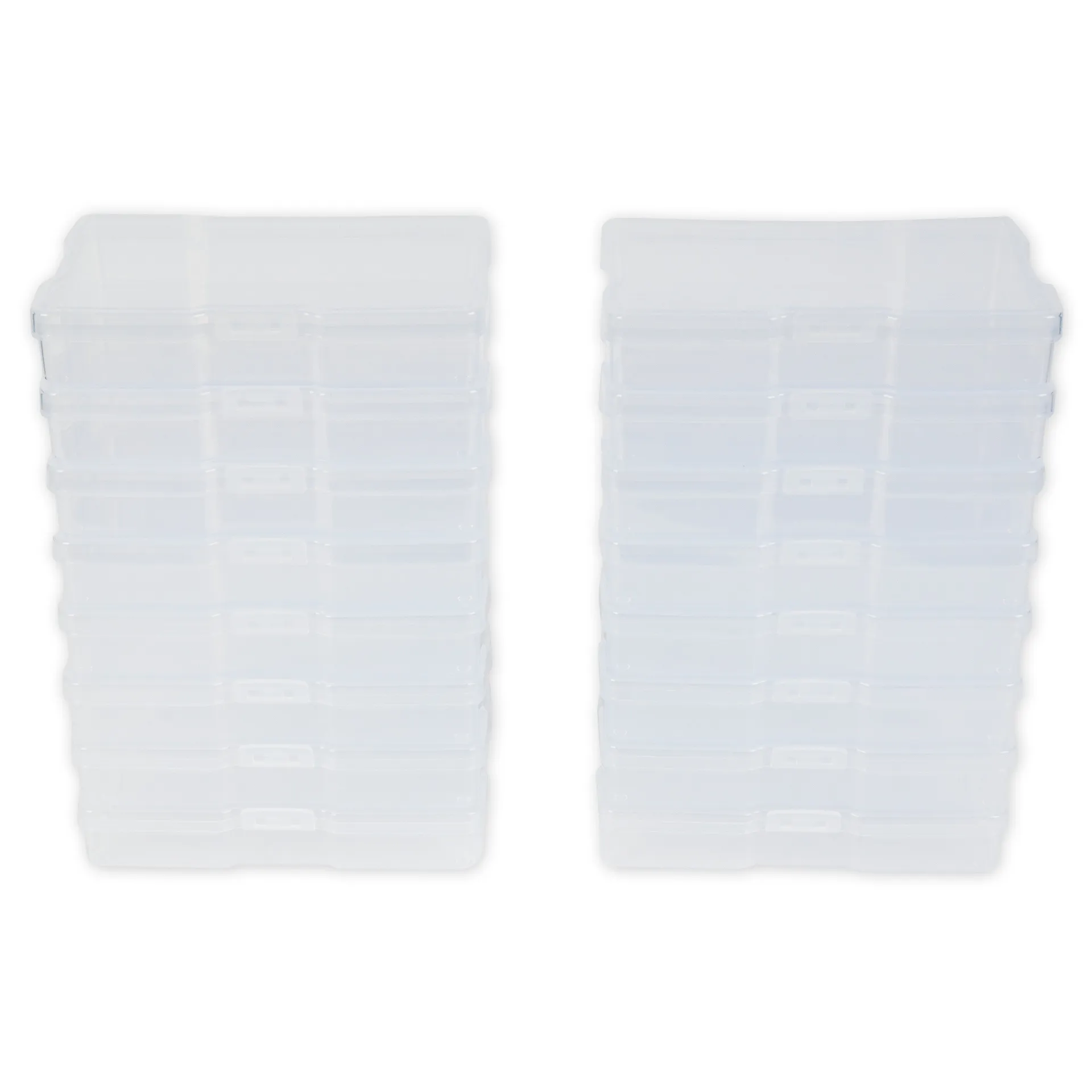 Klappdeckel-Boxen im Koffer, transparent, 17-tlg.