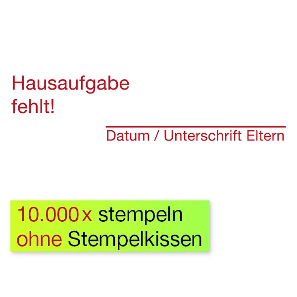 Stempel, Hausaufgabe fehlt