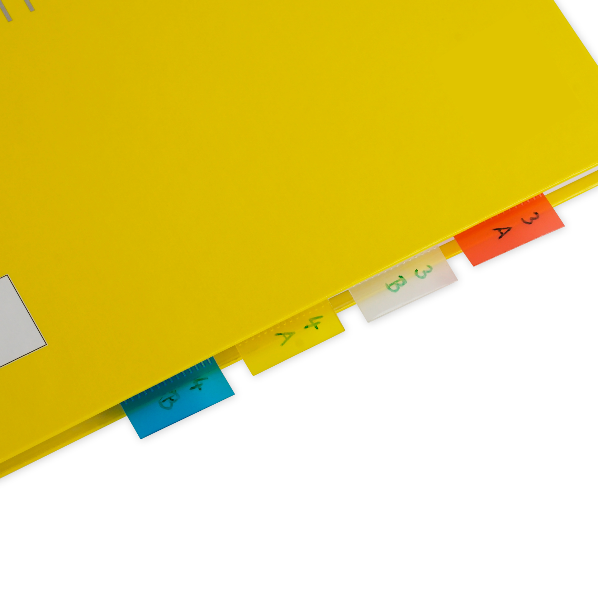 Register-Ecken beschriftbar, 12-tlg., aus Kunststoff-Folie