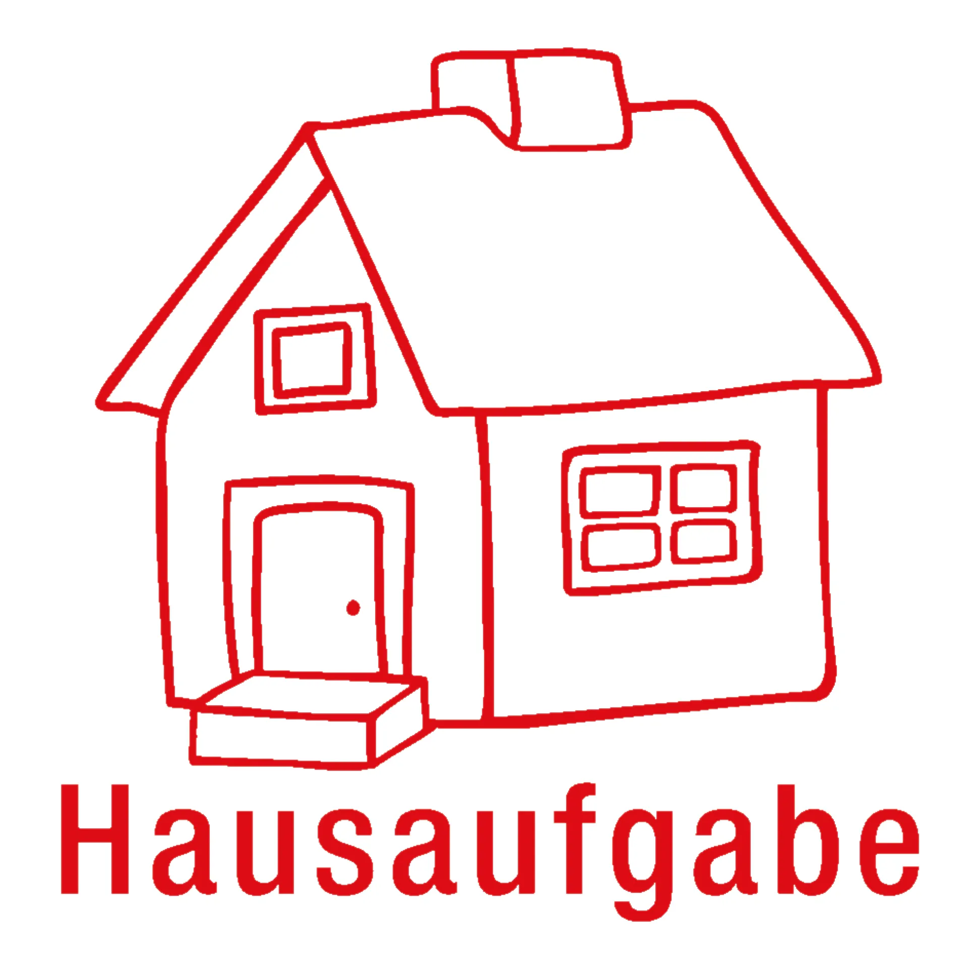 Siebdruck-Stempel "Perpetuum", "Hausaufgaben-Haus"