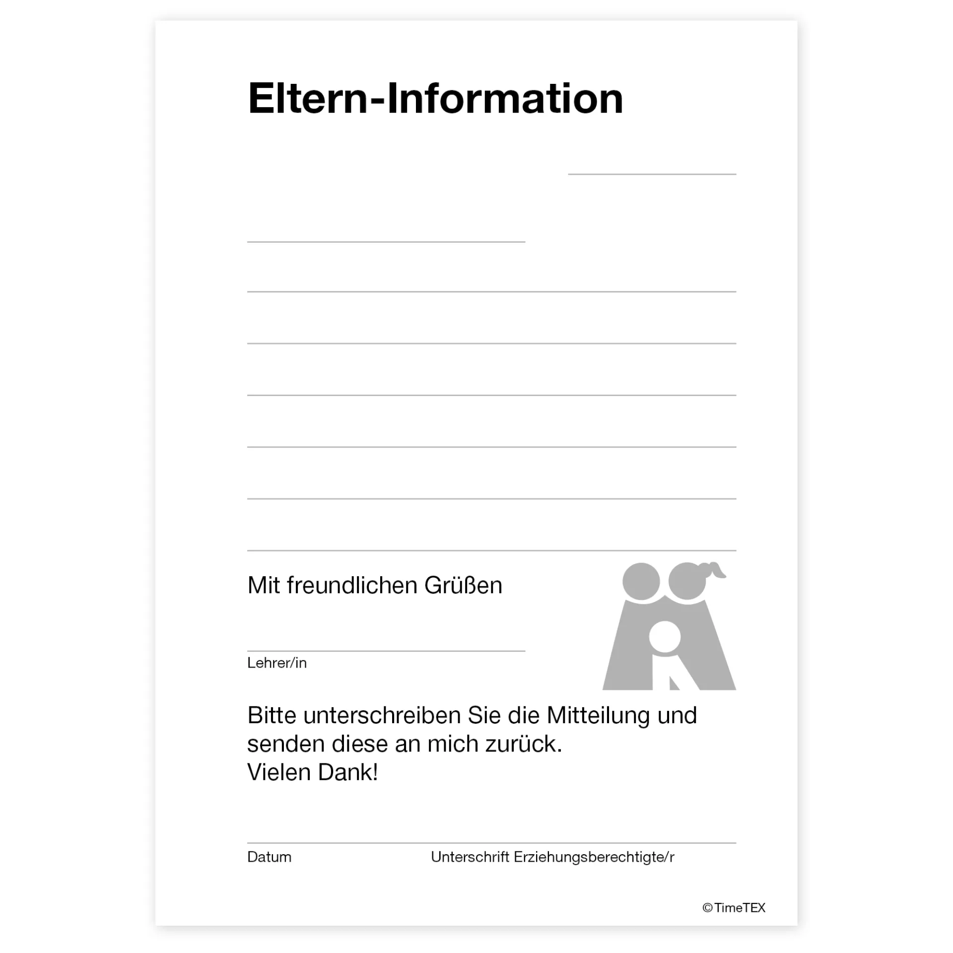 Block Eltern-Informationen A6, 50 Blatt mit Durchschlag Block Eltern-Informationen A6, 50 Blatt mit Durchschlag